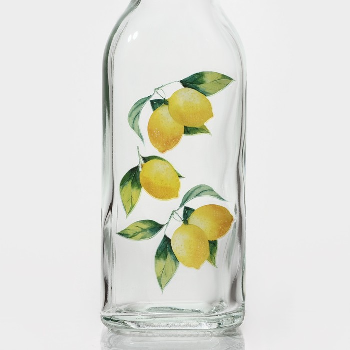 фото Бутыль стеклянная для соусов и масла доляна «лимоны», 200 мл, 4,5×20 см