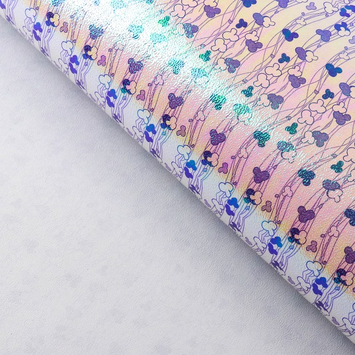 Бумага упаковочная перламутровая &quot;Цветочные нити&quot;, фиолетовый, 50 х 70 см