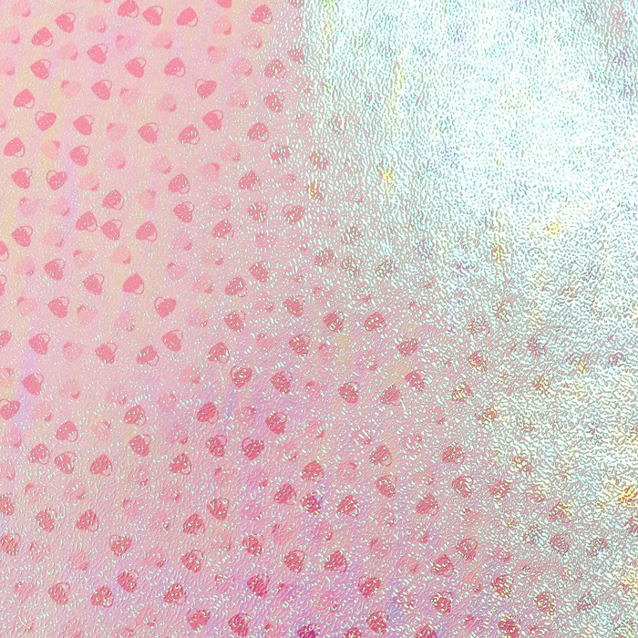 Бумага упаковочная перламутровая "Сердечки", розовый, 50 х 70 см