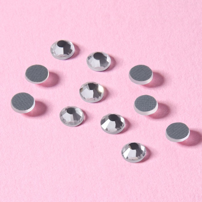 Стразы термоклеевые «Круг», d = 4,8 мм, 100 шт, цвет серебряный