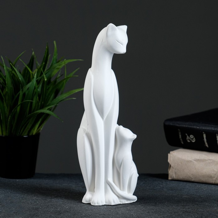 Фигура Кошка с котенком 21х7х7см фигура кошка с котенком черная с серебром 16х26см
