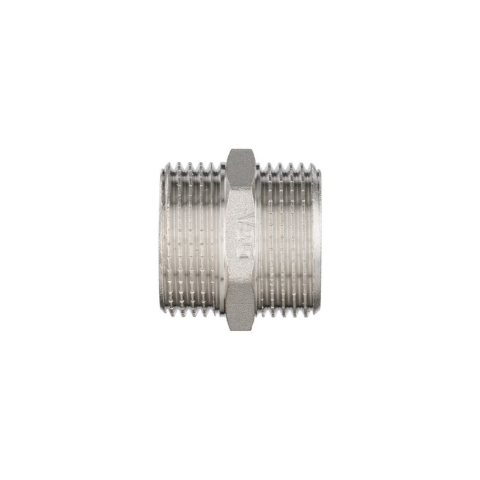 

Ниппель Valogin V&G-203102, 3/4", наружная резьба, никелированная латунь