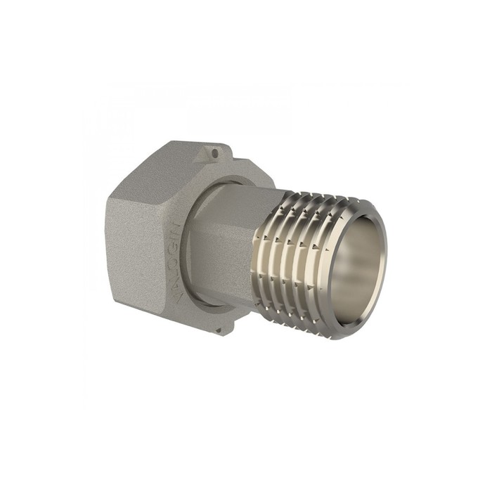 

Сгон Valogin V&G-205301, 1/2", наружная резьба, с накидной гайкой, никелированная латунь
