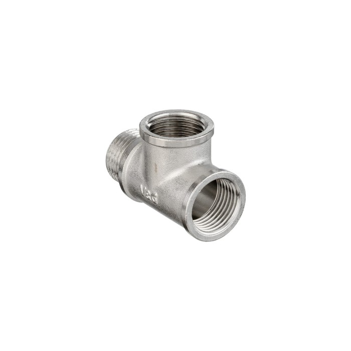 

Тройник переходной Valogin V&G-202701, 1/2", внутренняя/внутренняя/наружная, никел. латунь