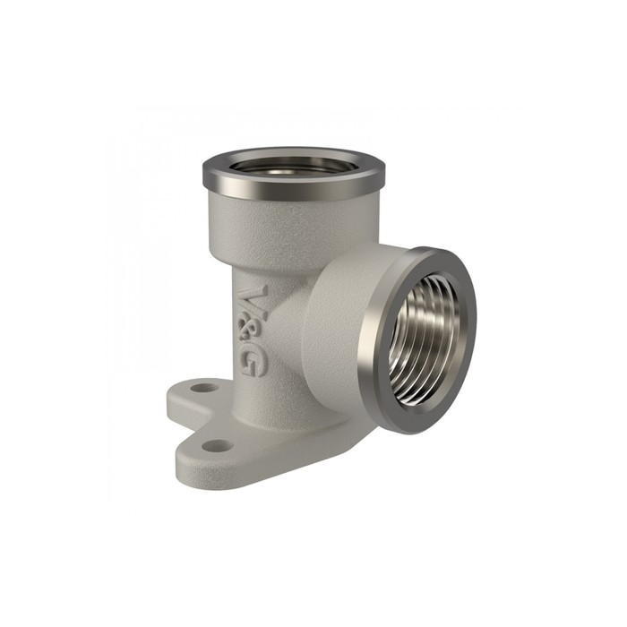 

Угольник Valogin V&G-212101, 1/2", внутренняя резьба, с креплением, никелированная латунь