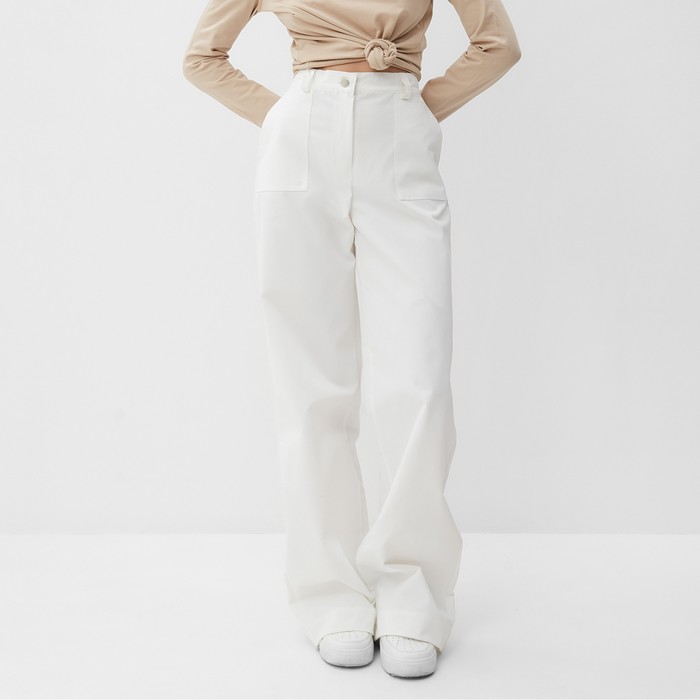 Брюки женские MINAKU: Casual Collection цвет белый, р-р 44 брюки женские minaku casual collection цвет белый р р 48