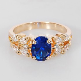 

Кольцо со шпинелью "Кабошон с косичкой", позолота с родированием, размер 17