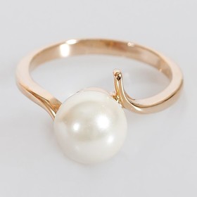 

Кольцо с жемчугом "Шарик", позолота с родированием, размер 18
