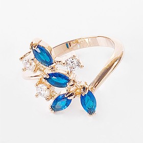 

Кольцо со шпинелью "Искристые лепестки", позолота с родированием, размер 18