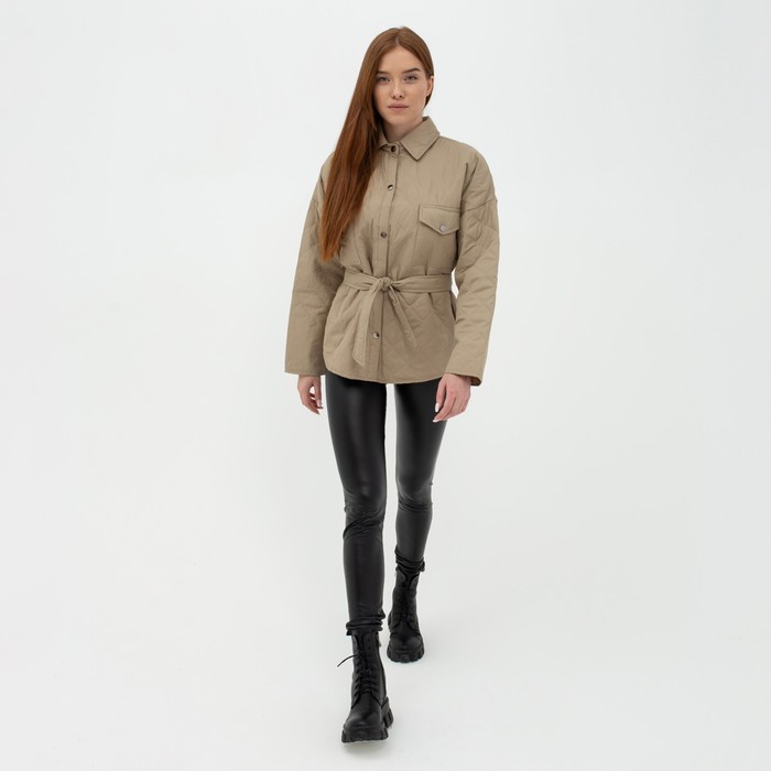 Куртка женская, цвет бежевый, размер 48