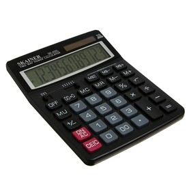 

Калькулятор настольный большой 12-разрядный, SKAINER SK-400L, двойное питание, двойная память, 150 x 193 x 29 мм, черный