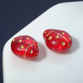 

Бусина стеклянная "Preciosa" божья коровка (набор 2шт), 14*12мм