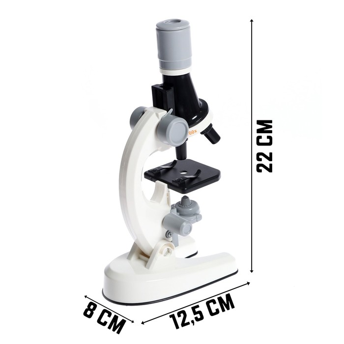 Микроскоп детский «Юный ботаник», кратность х100, х400, х1200, подсветка микроскоп юный биолог кратность до х1200 белый подсветка