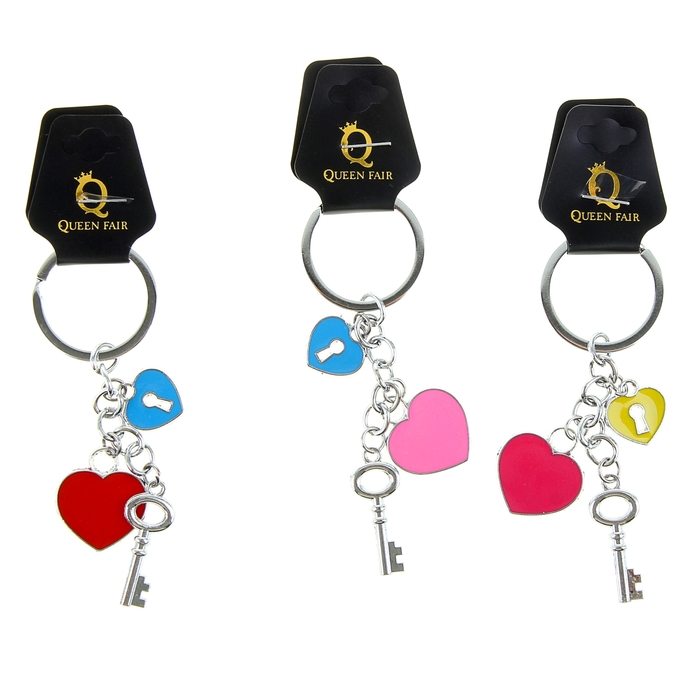 Брелок "Сердце замочек, ключик", цвета МИКС
