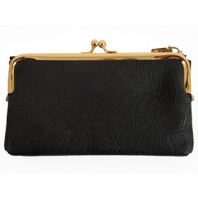 

622 Кошелек, отдел на фермуаре, цвет черный 19х5х4см