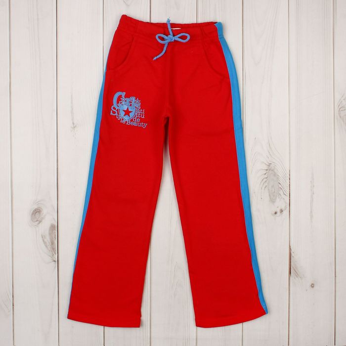 Брюки для девочки, рост 110-116 см, цвет красный