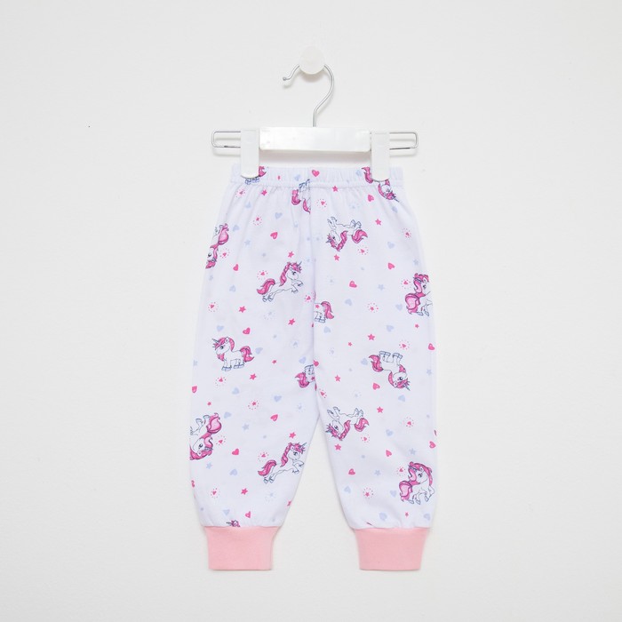 

Штанишки детские, цвет белый/розовый, рост 80 см