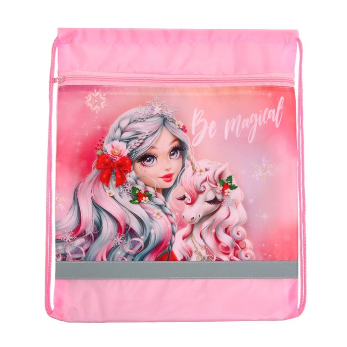 

Мешок для обуви с карманом 420 х 340 мм, со светоотражающей полосой, "Милашка и единорог"