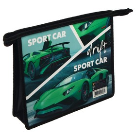

Папка для тетрадей пластиковая А5, молния сверху, Green sport car