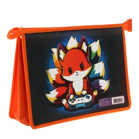 

Папка для труда пластиковая А4, молния сверху, Foxy gamer