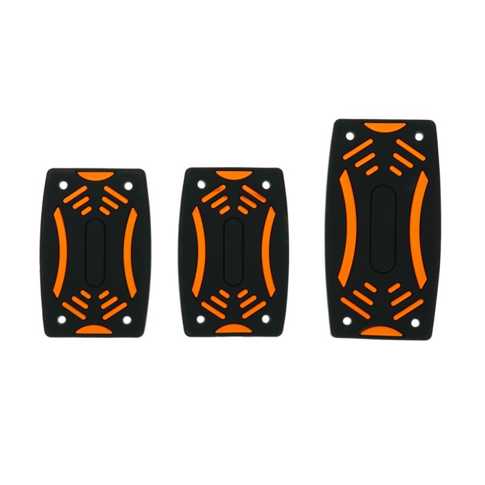 Накладки на педали CARTAGE, антискользящие, набор 3 шт. черно-оранжевый накладки на педали cartage антискользящие набор 2 шт красный