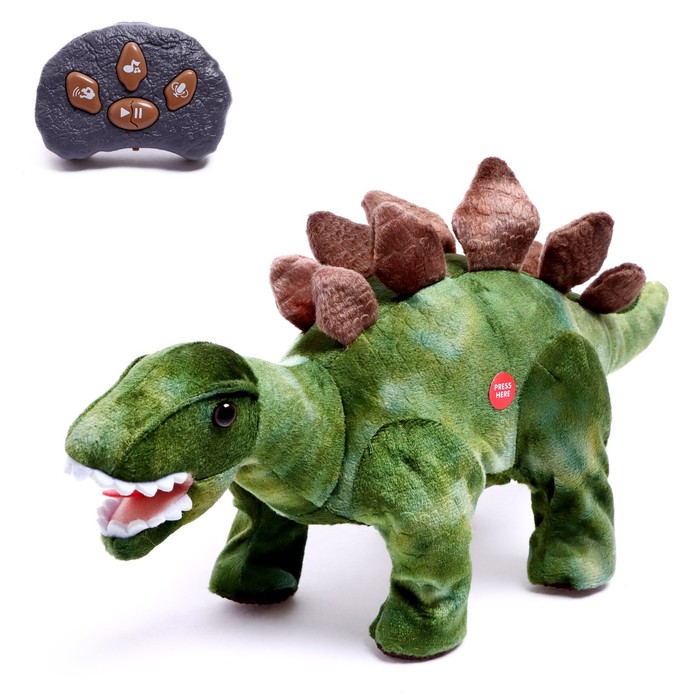Динозавр радиоуправляемый «Стегозавр», из текстиля, работает от батареек динозавр радиоуправляемый диплодок из текстиля работает от батареек
