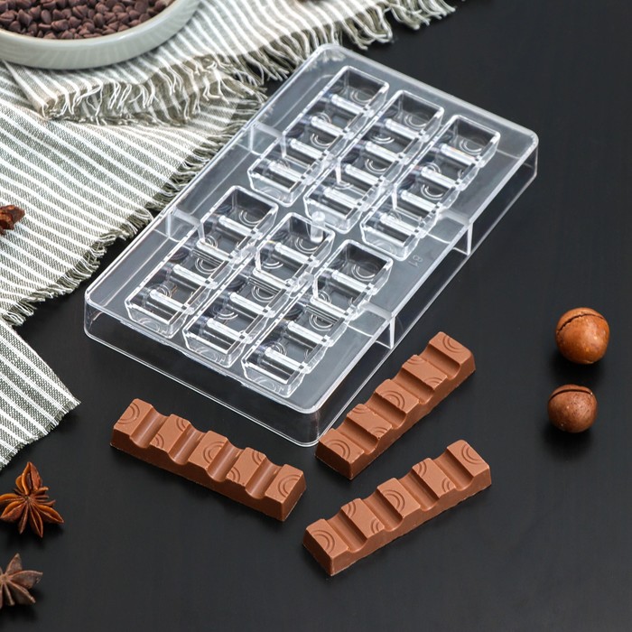 форма для шоколада и конфет хеопс 14 ячеек 20×12×2 5 см Форма для шоколада и конфет «Киндер», 14 ячеек, 20×12×2,5 см, ячейка (8,3×2,1×1,2 см)