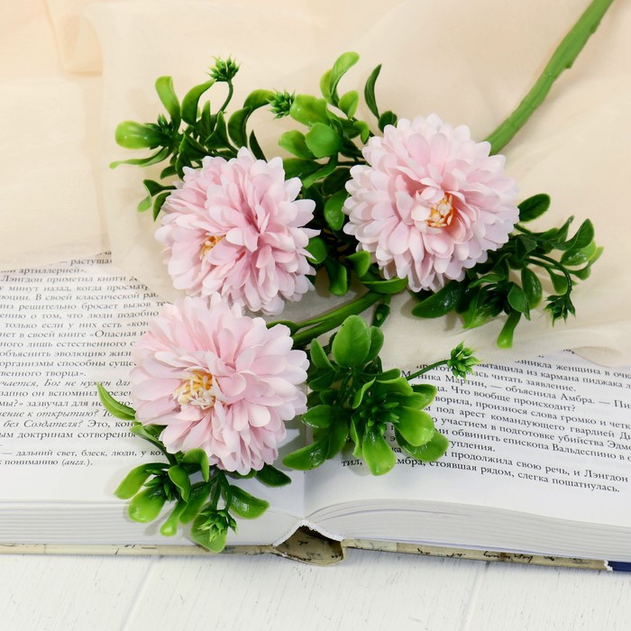 Цветы искусственные Пион грин хало d-6 см 36 см, розовый