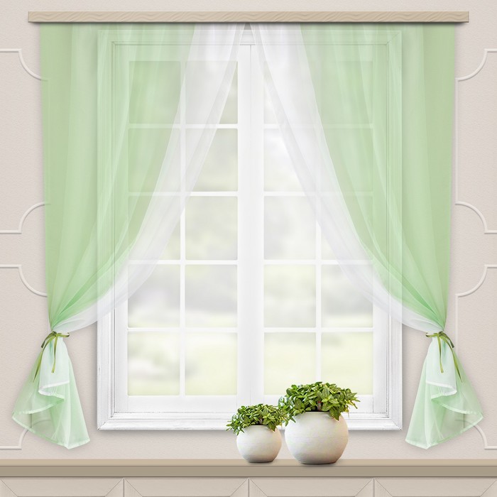 Комплект штор для кухни, размер 250x160 см комплект штор на ленте для кухни кантри 285x160 см цвет зеленый