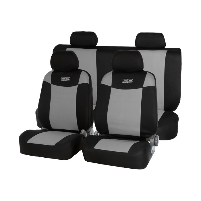 Авточехлы универсальные, набор 13 предметов, черно-серые