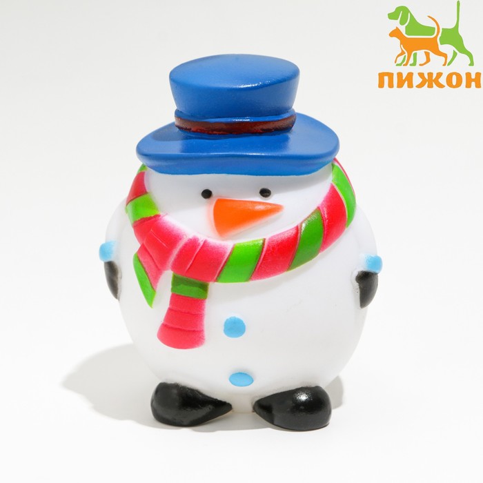 Игрушка пищащая "Снеговик", виниловая, 6,7 х 8,5 см