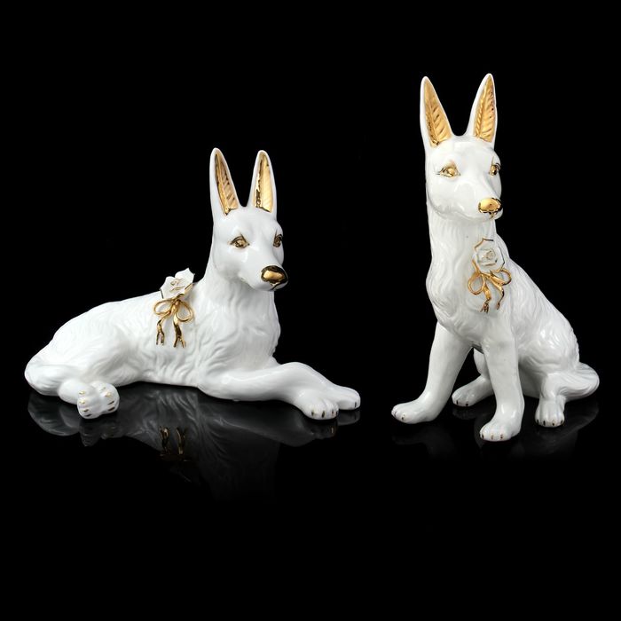Сувенир "Собаки с цветком", набор из 2 штук