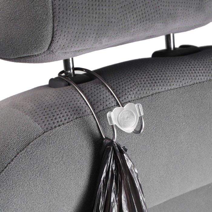 фото Крючок на подголовник с колпачком "сердце", нержавеющая сталь