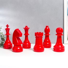 Сувенир полистоун 'Шахматные фигуры' красный набор 6 шт 20,5х8,5х8,5 см Ош