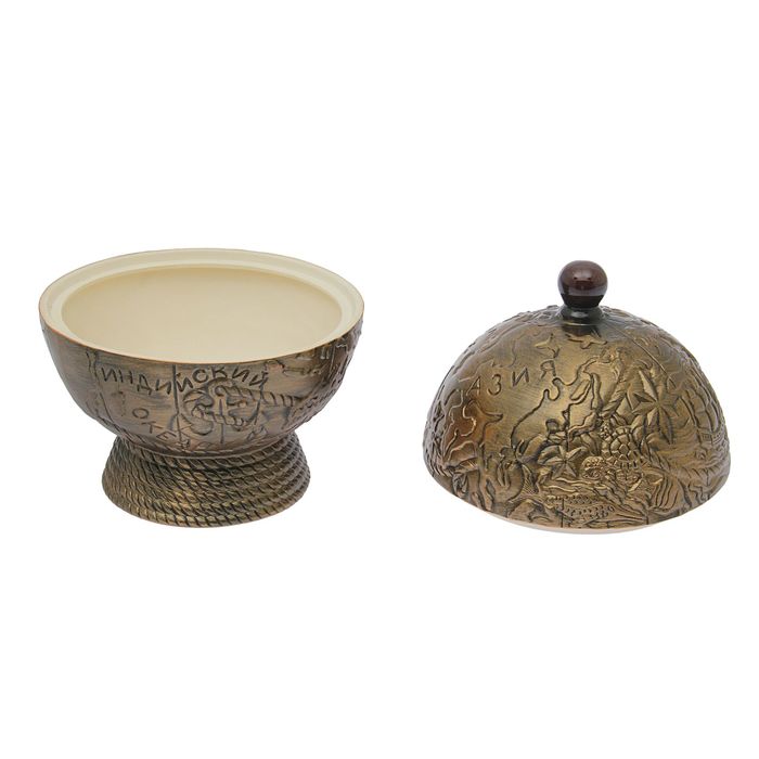 Штоф с рюмками "Глобус-бар" бронза, 8 предметов, 0,5 л/ 0,05 л,