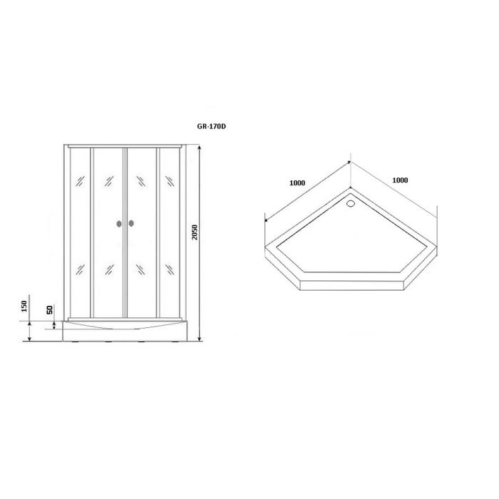 

Душевая кабина GROSSMAN GR170D, 100x100x205 см, низкий поддон 15 см, стекло прозрачное