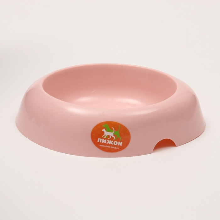 фото Миска пластиковая округлая, 20 х 4,5 см, 0,6 л, розовая пижон