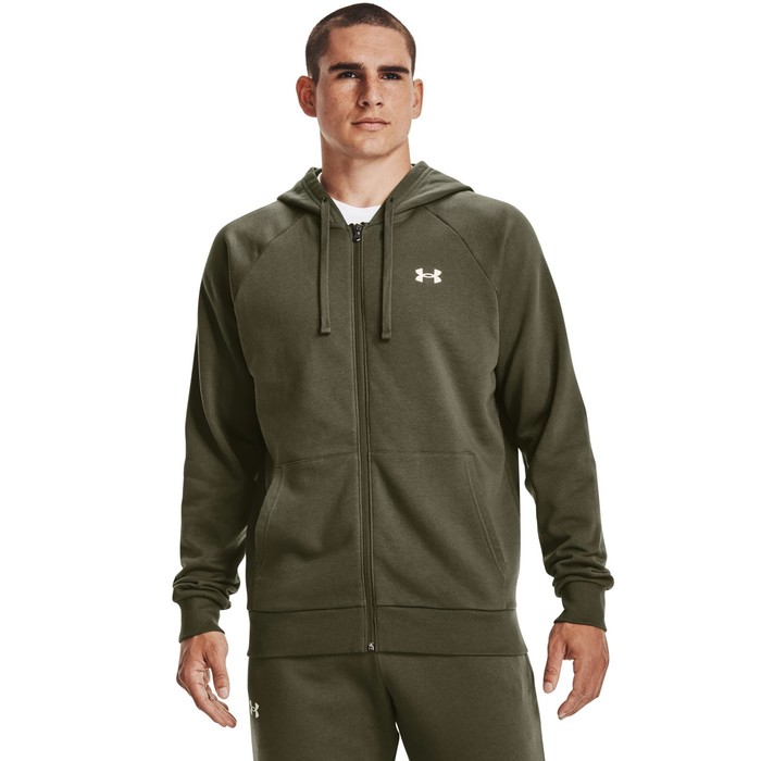 Толстовка мужская Under Armour Rival Cotton Fz Hoodie, размер 46-48   (1357106-390)