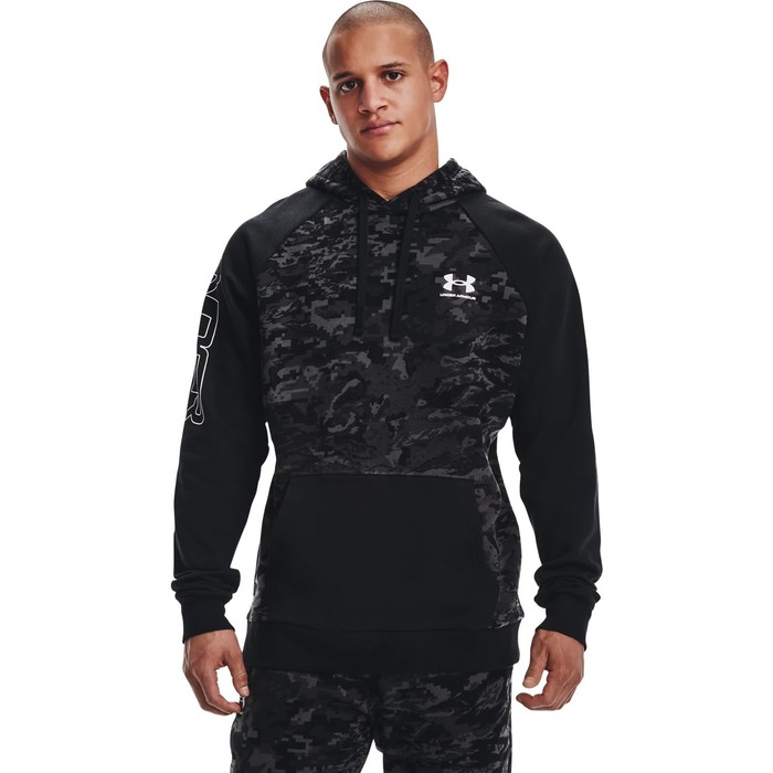 фото Толстовка мужская under armour rival fleece camo script hoodie, размер 44-46 (1366308-001) 76839