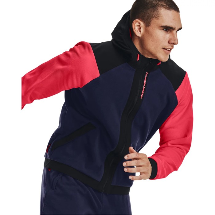 фото Толстовка мужская under armour rush fleece fz hoodie, размер 50-52 (1366178-410)