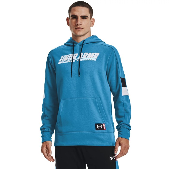 фото Худи мужское under armour baseline fleece p/o hoody, размер 46-48 (1366528-422)