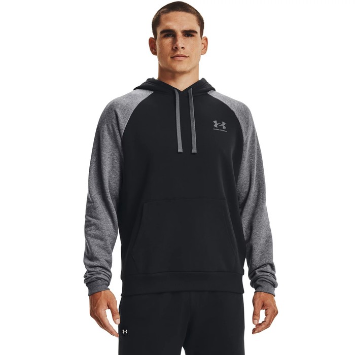 фото Худи мужское under armour rival fleece colorblock hoodie, размер 44-46 (1366357-001)