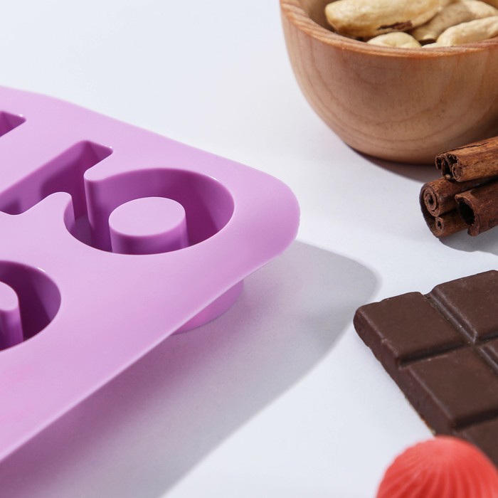 Форма для льда и шоколада 37 яч 36,6х26,6х2 см (3,5х3) "Буквы.Алфавит русский" цвет сирень