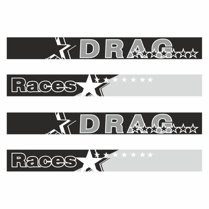 

Наклейка-молдинг "DRAG Races", черный, комплект на две стороны, 190 х 10 х 0,1 см