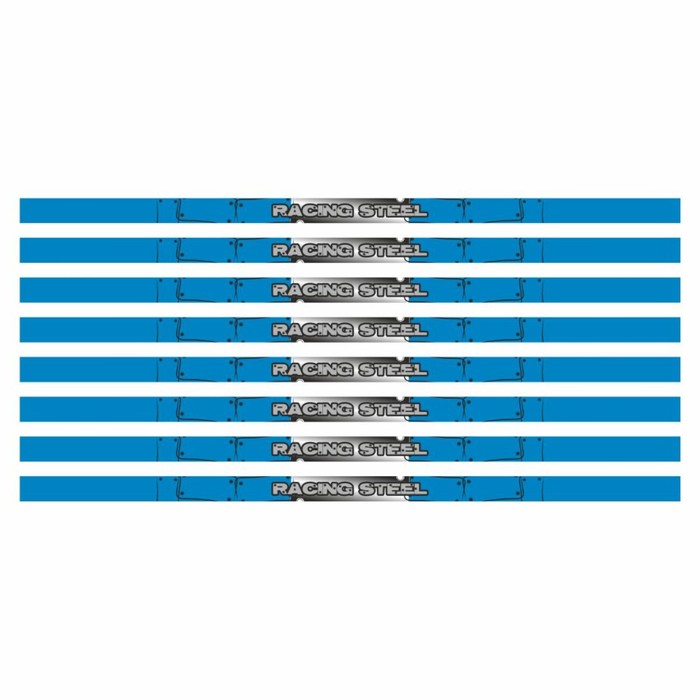 Наклейка-молдинг широкий RACING STEEL, синий, 100 х 4 х 0,1 см, комплект 8 шт