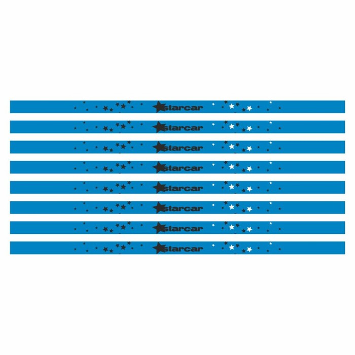 Наклейка-молдинг широкий STARCAR, синий, 100 х 4 х 0,1 см, комплект 8 шт
