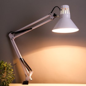 

Настольная лампа Архитектор 1x60W E27 белая (на струбцине) 17x17x81см
