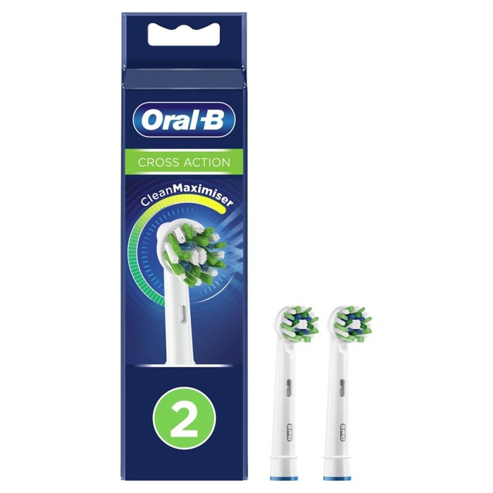 Насадка ORAL-B EB50RB, для зубной щетки CrossAction, 2 шт насадка для электрической зубной щетки oral b crossaction eb50rb 8