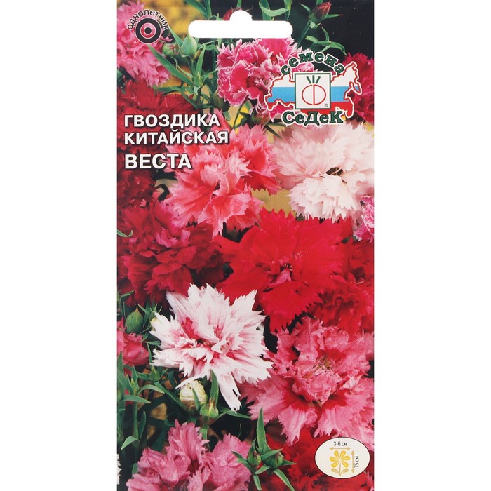 Семена цветов цветок Гвоздика Веста (китайская, смесь от нежно-розовых до пурпурно-розовых и