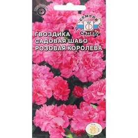 Семена цветов цветок Гвоздика Розовая королева (садовая, шабо, насыщенно-розовая) . Евро, 0,